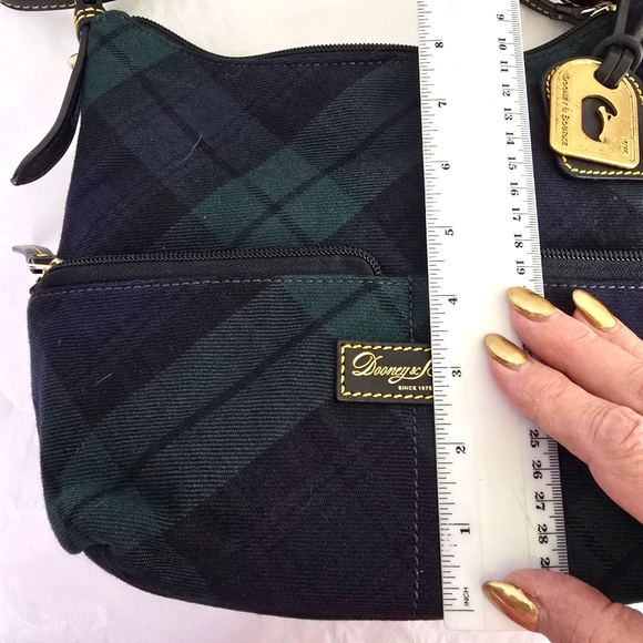 Dooney & Bourke Navy Green Plaid Tartan Bag Purse & Authentic paper - Picture 7 of 13